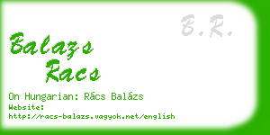 balazs racs business card