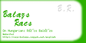 balazs racs business card